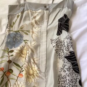 Salvatore Ferragamo Floral and Animal Print Maxi Dress - Gray and Multicolor